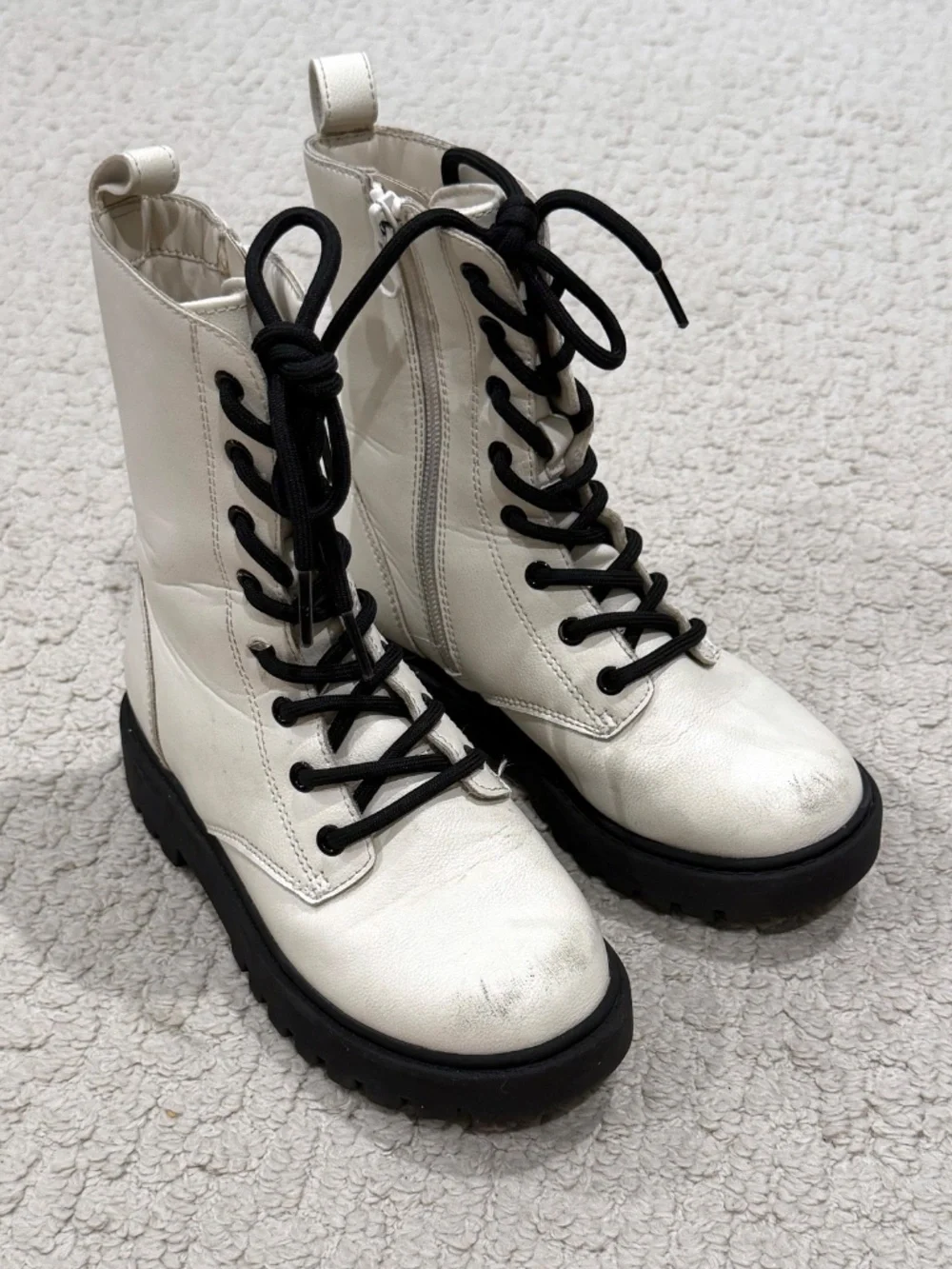 Kids Art Class White Combat Boots Size 13